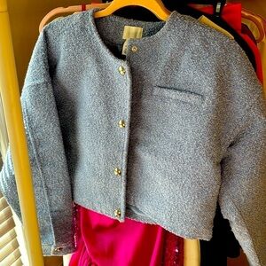 Tweed look thick bomber jacket. Matched perfect with Off-Whute ODSY-2000